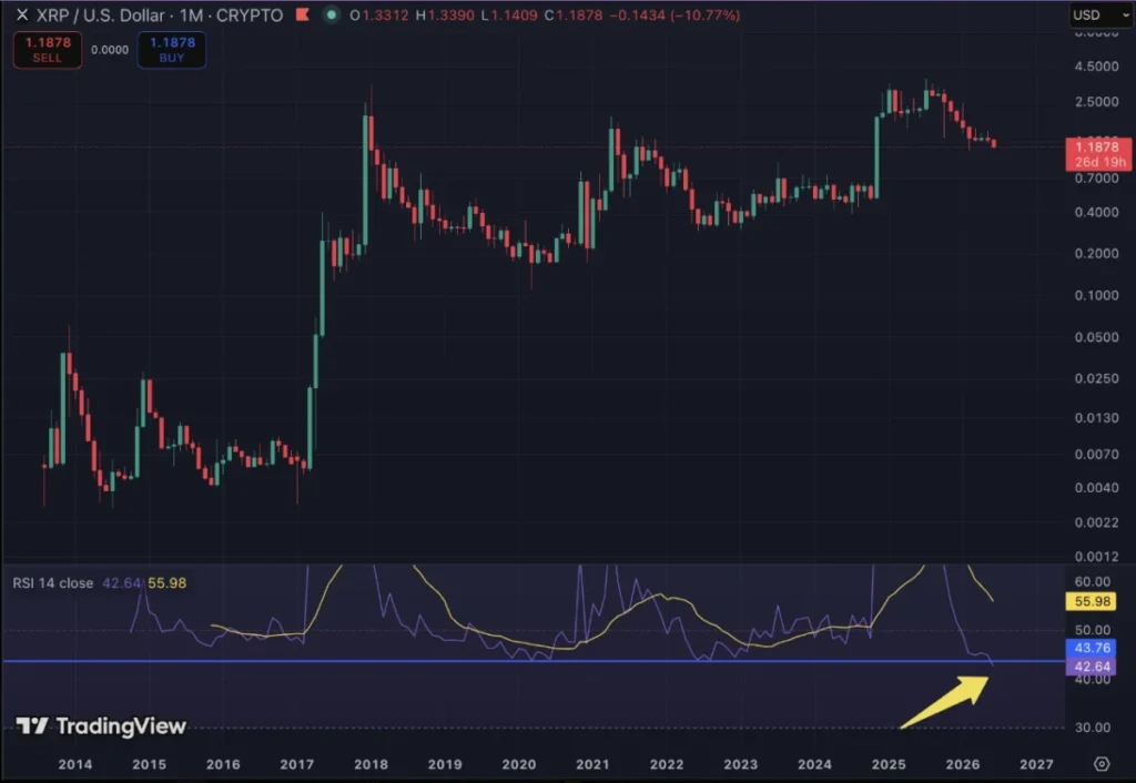 XRP Plunges to Historic Lows: Monthly RSI Hits Unprecedented Levels Amid Broader Crypto Market Liquidation
